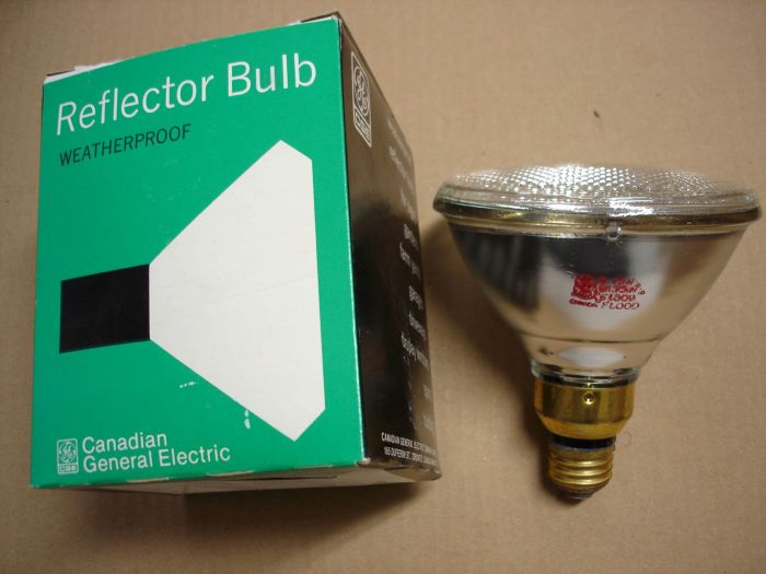 GE 75W Flood
A Canadian General Electric 75W PAR38 weatherproof projector flood lamp with a 33° beam.


Made in: Canada

Lumens: ~765

Lamp life: ~2000 hours

Voltage: 130V

Lamp current: 0.53A

Colour temperature: 2700K

Filament: CC-6




