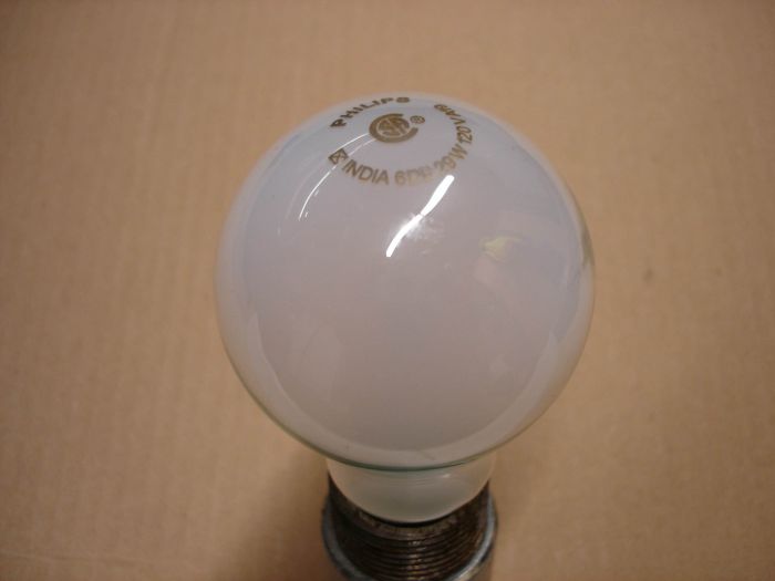 Philips 29W 
Here is a Philips 29W frosted halogen lamp. Replaces a regular 40W incandescent.

Manufactured: April 2016

Made in: India

Lumens: 380

Lamp life: 1000 hours

Colour temperature: 2810K

Lamp current: 0.22A

Filament: C-8

Lamp shape: A19

Voltage: 120V

Base: Medium E26 aluminum 
