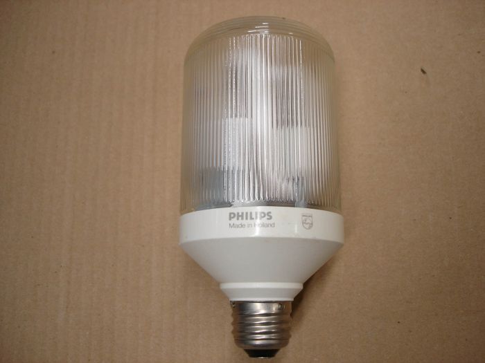 Philips 18W CFL
A philips 18W first generation glass-covered SL18 warm white compact fluorescent lamp.

Made in: Holland

Manufactured: Circa late 80's

Lumens: 750

Colour temperature: 2700K

Voltage: 120V
