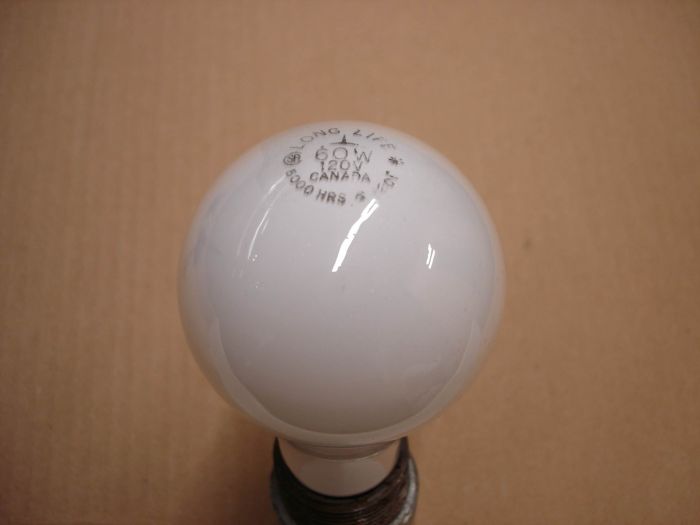 GE 60W
Here is a GE Canada 60W soft white long life incandescent lamp.

Made in: Canada

Voltage: 120V

Current: 0.48A

Lamp shape: A19

Base: Medium E26 brass

Filament: C-6

Lamp life: 5000 hours



