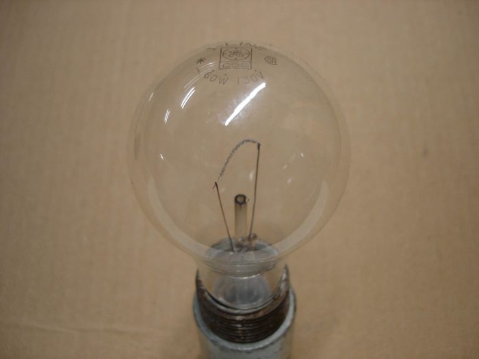 CGE 60W
A Canadian General Electric (CGE) 60W clear I-Line incandescent lamp.

Made in: Canada

Lamp shape: A19

Voltage: 130V

Current: 0.43A

Lamp life: 2600 hours

Filament: CC-6


