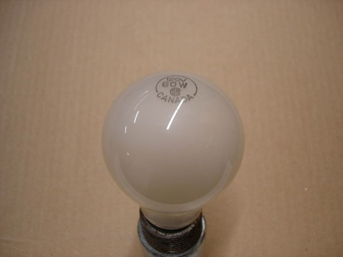 No Name 60W
Here is a No-Name made in Canada frosted 60W incandescent lamp.

Colour temperature: 2700K

Lamp shape: A19
