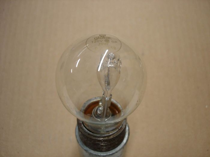 Globe 29W
Here is a Globe 29W clear halogen lamp. Pretty shoddy construction with the un-centered whompass halogen capsule. 

Made in: China

Manufactured: July 2012

Voltage: 120V

Current: 0.24A

Lamp shape: A15

Filament: C-2 supported

Base: Medium E26

