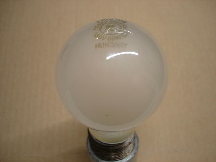 GE 60W
Here is a GE 60W Proline Rough Service incandescent lamp.

Made in: Hungary

Voltage: 130V

Current: 0.43A

Lamp shape: A19

Filament C-9 wreath
