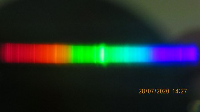 The spectrum of my Sylvania HSI-TD 70W/D UVS
It have dysprosium and thallium iodides, and have a 5600K color.
