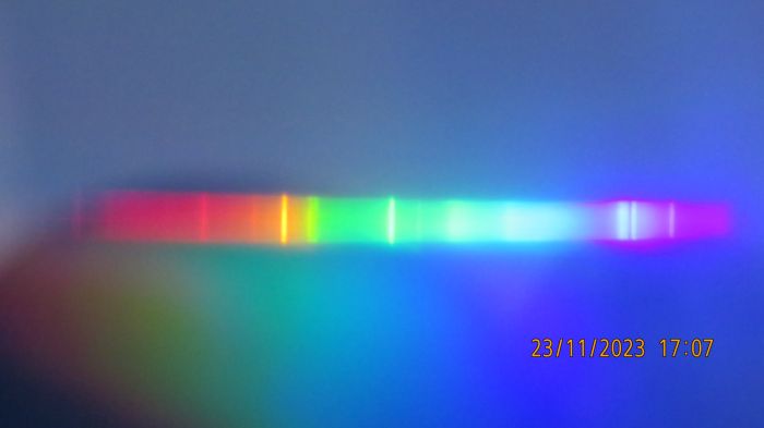 Spectrum of my Meijia Lighting Aqua Light 70W/14000K indium lamp
I bought this lamp long time ago at Aliexpress.
There is a wide self-reversed indium line and a narrow sodium line and possibly lithium as impurity from the quartz.
