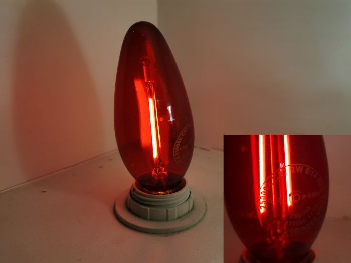 Keywords: red filament LED 2W candle