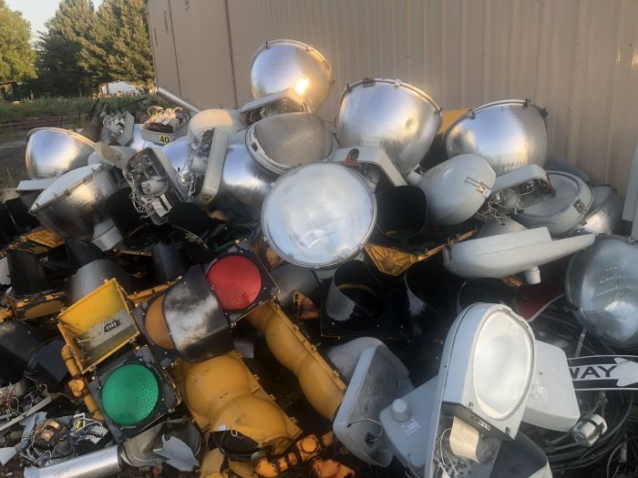 Bone yard.
I recently started a new career replacing street lights with Byers Industrial Services. We are changing all the HPS lights to LED for DEL DOT. This is where I spend most of my time in the morning. LOL.
