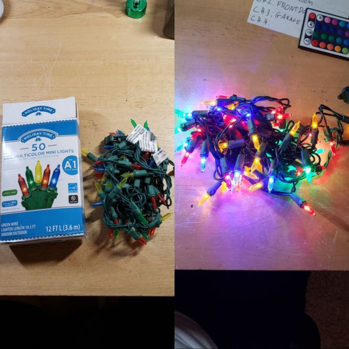 Holiday Time 50ct. multi color LED string set
I got these at Walmart for 50%. All of their Christmas stuff is 50%.
Keywords: Miscellaneous 