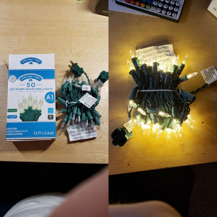 Holiday Time 50ct warm white LED string set
I got these at Walmart for 50%. All of their Christmas stuff is 50%.
Keywords: Miscellaneous 