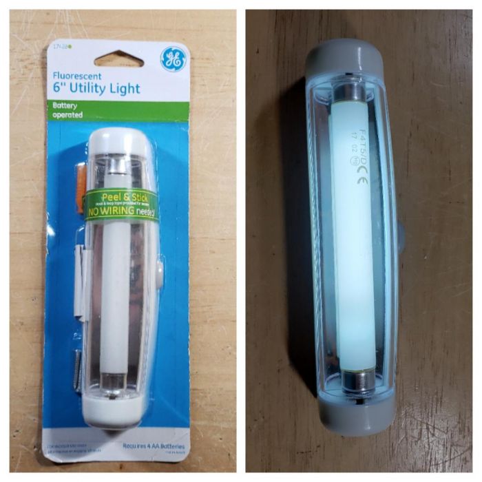 My lighting pics. GE F4 T5 battery operated fluorescent light