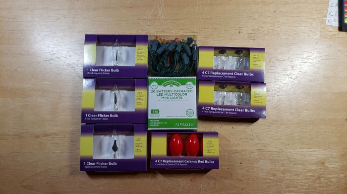 Walmart Holiday clearance finds
Went back to Walmart, and now all of the holiday stuff is now 75%!

Neon flicker candle bulbs (3): $0.30

20ct LED battery operated multi colored Christmas lights : $0.75

4 ceramic red C7 lamps: $0.30


Keywords: Miscellaneous 