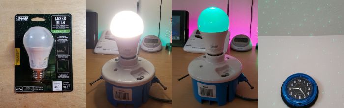 Feit Electric green Laser Bulb 4.7w LED bulb
Same thing, except the laser is green.
Keywords: Lamps