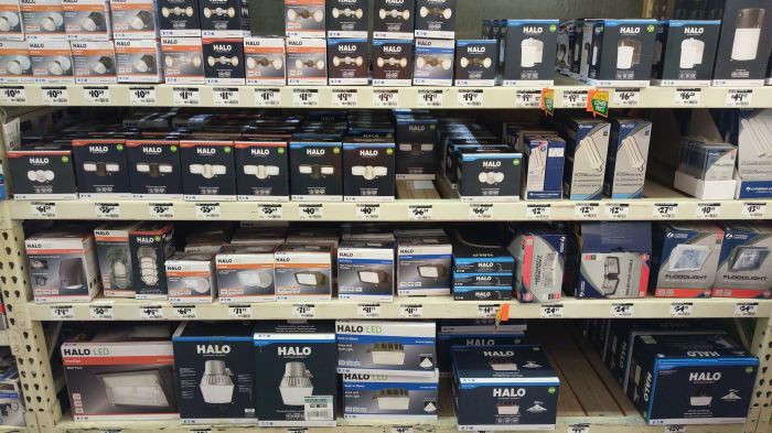Home Depot now has Halo by Cooper Lighting fixtures
No more Lithonia. They went to Halo by Cooper Lighting. Plus there are no HID fixtures here, just crap LED!

Plus did this happened at your local Home Depot?
Keywords: Misc_Fixtures