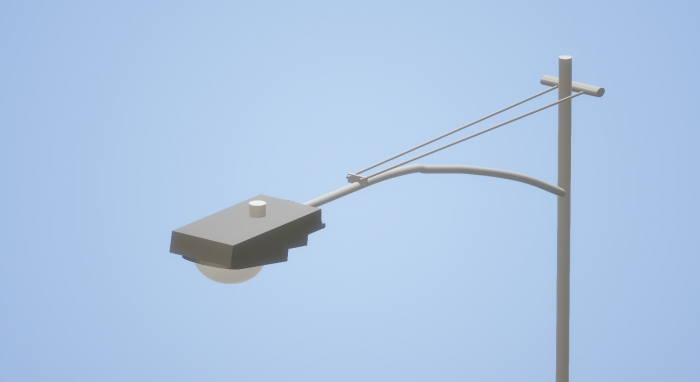 McGraw Edison Unidor 400 on a guyed arm (3d drawing)
A top view the fixture and arm.
Keywords: American_Streetlights