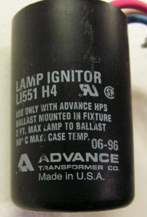 Advance 55v HPS ignitor
When my first HPS fixture had an ignitor failure, eBay was in its infancy and it was difficult to source a replacement. I ended up paying almost $50 for this little component, having to travel to a hard-to-reach area of town, and had put an incandescent lamp in the fixture to have light for the two weeks it took to get this ordered and in stock to pick up. I also had to educate the lighting representative on exactly what this was and what I needed. It's so much nicer nowadays to be able to "buy it now" and get things like this quickly and cheaply online.
Keywords: Gear