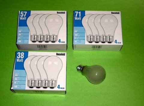 Wally-Bulbs
New branded box from Walmart, made in Indonesia. Noticeably absent is the 90-95-100w version here in the People Republic of Kalifornia.
Keywords: Lamps