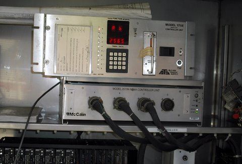 Converter Box
Converts NEMA A-B-C cables to a C1 jack for a 170 type controller. This one is a BiTrans-200 use to coordate 3 close intersections. Cabinet was for Multisonics 820A.
Keywords: Traffic_Lights