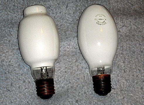 Saved Mercs
Saved these 2 175w MV bulbs. They were used, but still working in globe lights that had bad ballasts. 1) Westy BT28 from the 80s, 2) Sylvania ED28 China from the mid 2000s
Keywords: Lamps