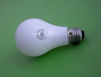 GE Enlarger #211
75W ceramic white coated for photo enlargers. Note etch on side of bulb as usually burned "Base Up" thus preventing interference with photo being enlarged. Life listed as 65 hours, has aprox color temp 3200K.
Keywords: Lamps
