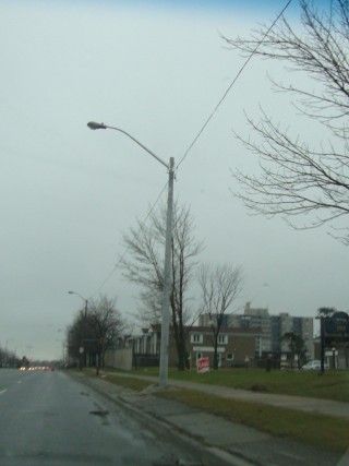 New 115 and Pole 
This replaced a identical pole with an OVX, the pole was hit by a snowplow and bent over (it was supported by the rebar) I reported it and they sent out an emergency crew to take it down. 
Keywords: American_Streetlights