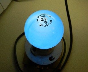 Westy 25 watt blue lit
Vintage ( 1960's-70's) Westinghouse ceramic coated blue bulb with the dot "W" logo (after May 1960).
Keywords: Lit_Lighting