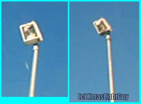 Streetlight #039
Floodlight-type streetlight on highway...

Don't know the wattage, but these seemed quite bright when lit at night.

Another of the pic's that I've had sitting for a few months
(quality ain't real great on these since they're frame-grabs from a video..taken from a moving car)


Location:
I-225 Denver, CO (if I remember correctly)
Keywords: American_Streetlights
