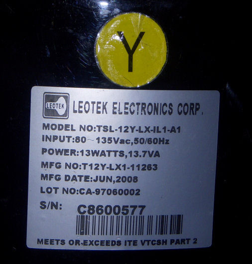 Leotek LED module Label.
This is what came with my light, and here is the label.

It is NOT dialight, it is leotek, similar, but both are different.
Keywords: Traffic_Lights