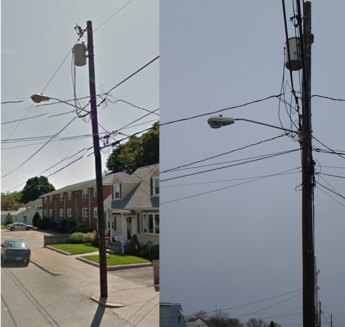 M-250R1 REPLACED with M-250R2!
NGrid replaced all the MV lights on Sweet Ave, Bristol Ave, and London Ave in Pawtucket with HPS M-250R2s. I guess this was a small-scale MV mass-changeout.
Keywords: American_Streetlights