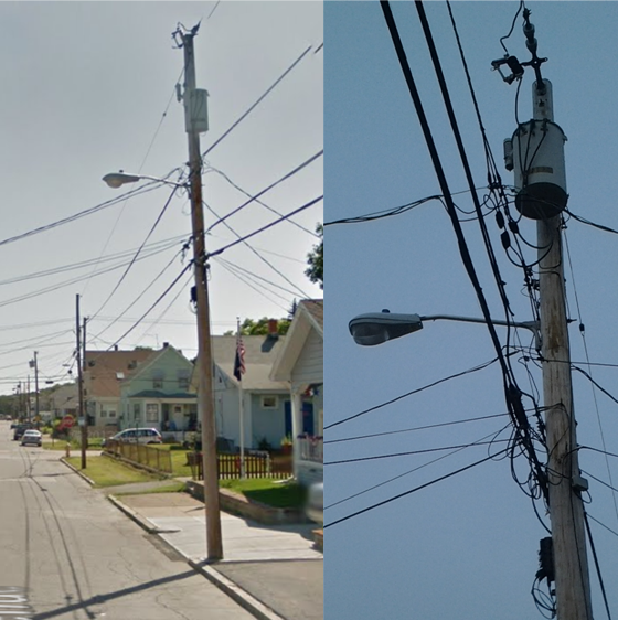 Silver M-250R REPLACED in 2014!
NGrid replaced all the MV lights on Sweet Ave, Bristol Ave, and London Ave in Pawtucket with HPS M-250R2s.
Keywords: American_Streetlights