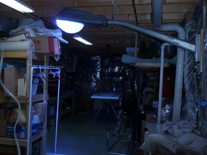 Using a 20,000 K MH lamp! 
My basement streetlight using a 20,000k MH lamp....VERY BLUE!
Keywords: Lit_Lighting