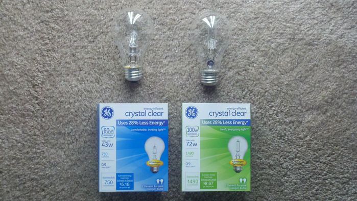 GE "energy efficient" halogen bulbs NO LONGER made in China!
I was surprised when I spotted these at Wal-Mart today! I thought GE was no longer investing in new machinery for most products but rather import stuff from outside suppliers. Well here they are, the 43w bulb here was made in Hungary and features an European looking capsule made of quartz. The 72w bulb was made in Mexico with a presumely USA made capsule which looks similar to the capsules found in the Sylvania and Philips versions. I don't really like the latter capsules it looks too cheap but its good to see products leave China at least.
Keywords: Lamps