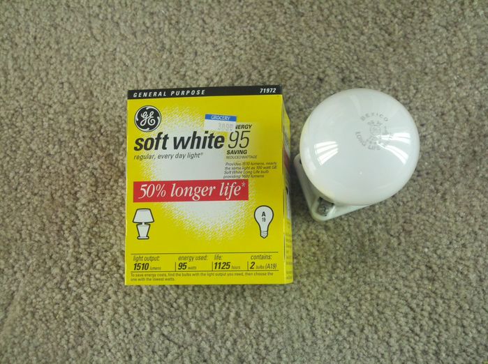 Uh oh some illegal GE bulbs!
This was made AFTER the ban on 95w-100w inc bulbs in California started and 95w was made for the CA market. Black market anyone?
Keywords: Lamps