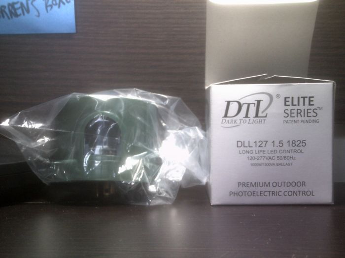 2014 DTL Elite Series Long Life LED Photocell
Here's an awesome DTL Long Life photocell intended for use on LED street lights. The cover on this is very thick (a full 1/8" thick, I kid you not!) Made on September 16th, 2014. Model number DLL127-1.5-1825. Thanks, Tony!
Keywords: Gear