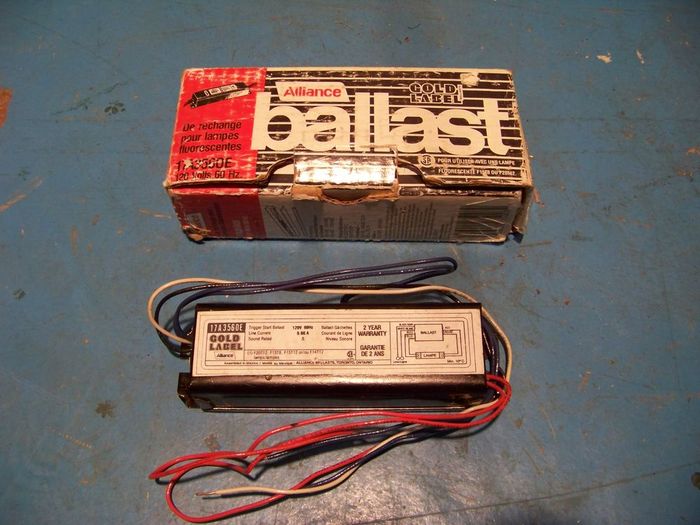 Alliance "Gold label" trigger start ballast for 1XF15T8 of 1X20T12
Found in a Canadian Tire in Montmagny, QC for 6,83C$! It works great and is the exact replacement ballast listed for my CGE bronze label ballast.
Keywords: Gear