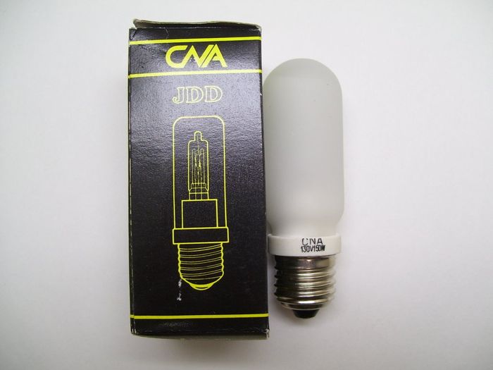 CNA 150w Halogen 
Here's a CNA 150w halogen that has a pretty thick glass outer. I don't know what it's used for though. 
Keywords: Lamps