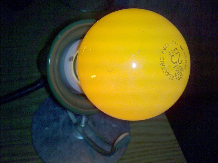 How often do you see an orange A shaped Ceramic lamp? 
This was a great find here! I believe this dates to somewhere from the 70s....I will get more info about this one soon! 
Keywords: Lamps