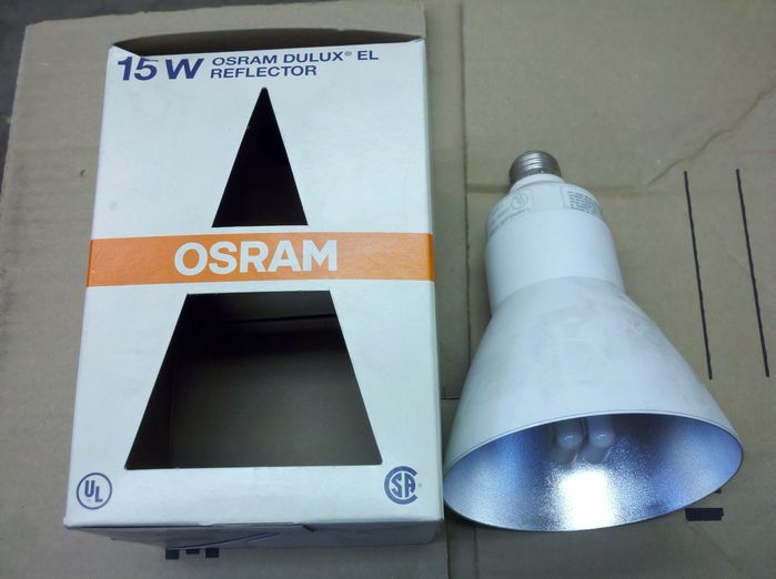 Osram 15w Reflector CFL
I remember these about 15-20 years ago. They were made in the USA!
Keywords: Lamps