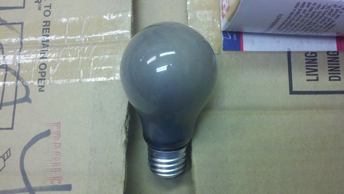 Dead in two hours....
This is a FamilyMaid brand bulb sold in dollar stores around here in Southern California. They are junk! This bulb began blackening as soon as I lit it, and I left it on. After two hours there was a bright white spot in the filament where it melted and turned into an argon discharge lamp. Scary!
Keywords: Lamps