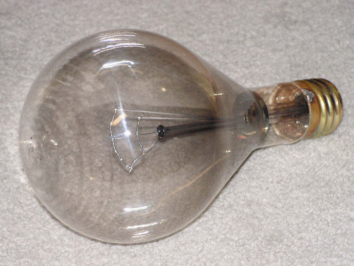 Westinghouse 6000 lumen 120v incandescent street lighting lamp
405w incandescent used in 120v multiple-wired street lights. This version was rated for 3000 hours life; a 448w version was available to provide the same amount of light with double the life but using more electricity. The concept was to be able to group relamp an installation at a set number of hours before there would be many failures.
Keywords: Lamps