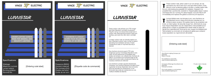 Introducing our new packaging design! Lumistar carbon rods.
Here's the same design for the Lumistar line (formerly Lifestar). These will be given the suffix /99 in catalogs.
Keywords: Lamps