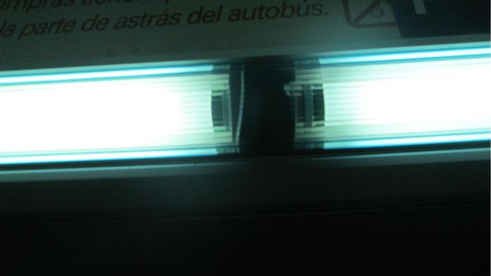 Bat Bus Blue-Tinted Fluorescent Lights
All lit up!
Keywords: Lamps