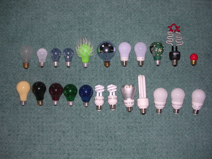 Some of my light bulbs
This isn't all of them, but here's a sample of my light bulb collection.
Keywords: Lamps