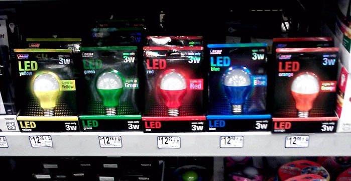 Colored LED Bulbs
At Lowes
Keywords: Lamps