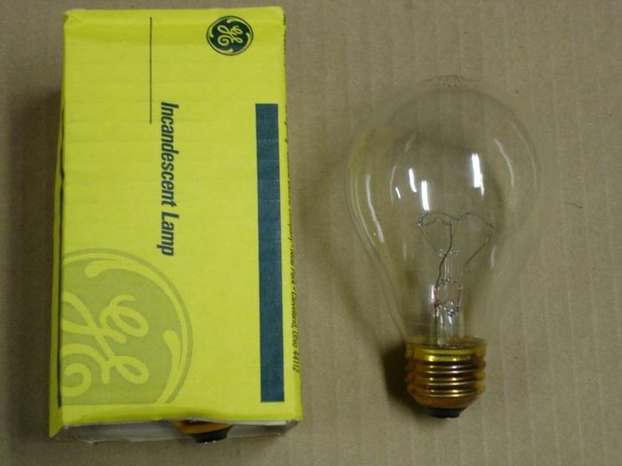 GE Traffic Signal Lamp
A GE clear incandescent 116W traffic signal lamp.
Voltage: 120V
Date: Date code 74 early 2000's?
Lumens: 1280
Lamp life: 8000 hours
Filament: CC-9
Lamp shape: A21
Made in: USA
Base: Medium E26 brass
Keywords: Lamps