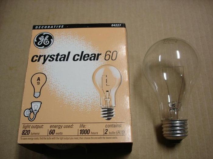 GE Crystal Clear
Canadian GE Crystal Clear 60W bulb pack.
Voltage: 120V
Lumens: 820
Lamp life: 1000 hours
Filament: CC-6
Lamp shape: A19
Made in: Canada
Base: Medium E26 aluminum
Keywords: Lamps