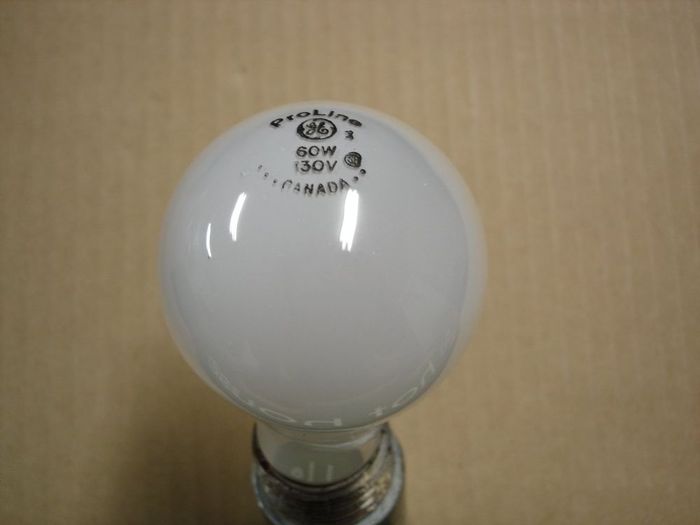 GE Proline 60W
Here's a 60W frosted Canadian Proline lamp.
Voltage: 130V
Filament: CC-8
Lamp shape: A19
Made in: Canada
Base: Medium E26
Keywords: Lamps