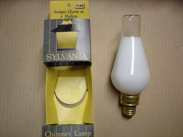 Sylvania 60W 
Here's an unusual older Sylvania 60W decorative chimney lamp from the late 60's to early 70's.
Keywords: Lamps