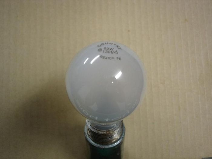 Country Lamp
Here's a 60W Country Service incandescent lamp for areas with high or fluctuating voltage by Philips made in Mexico.
Voltage:130V
Date: June 2006
Filament: CC-6
Lamp shape: A19
Made in: Mexico
Base: Medium E26

Keywords: Lamps