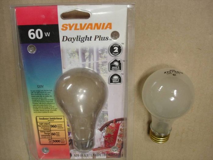 Sylvania 60W Daylight Plus
A shatter resistant frosted heavy glass Sylvania 60W halogen Daylight Plus lamp.
Keywords: Lamps